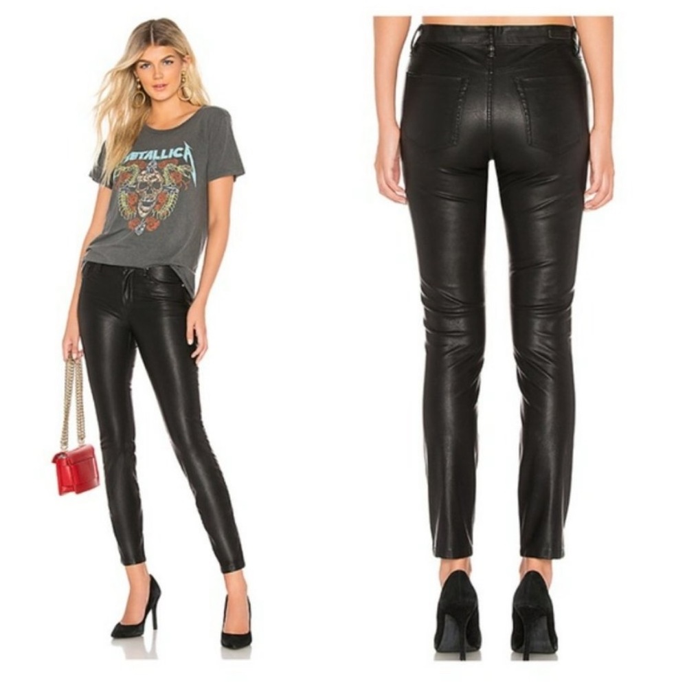 Blank NYC The Bond Mid-Rise Skinny Black Faux Leather Pants Sz 29